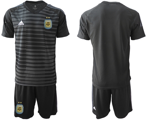 Argentina Blank Black Goalkeeper Soccer Country Jersey